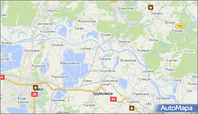 mapa Miejsce gmina Spytkowice, Miejsce gmina Spytkowice na mapie Targeo