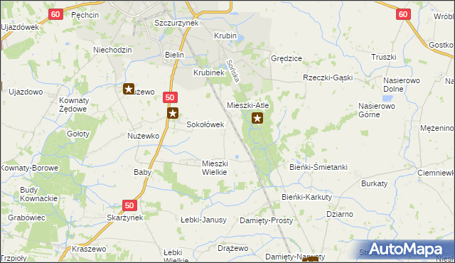 mapa Mieszki-Różki, Mieszki-Różki na mapie Targeo