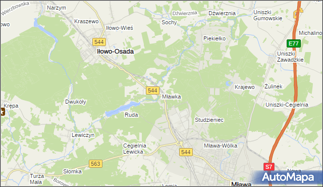 mapa Mławka, Mławka na mapie Targeo