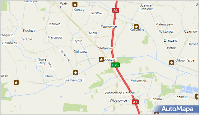 mapa Młogoszyn, Młogoszyn na mapie Targeo