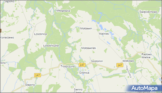 mapa Mołdawinek, Mołdawinek na mapie Targeo