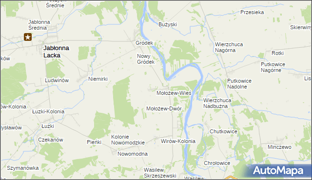 mapa Mołożew-Wieś, Mołożew-Wieś na mapie Targeo