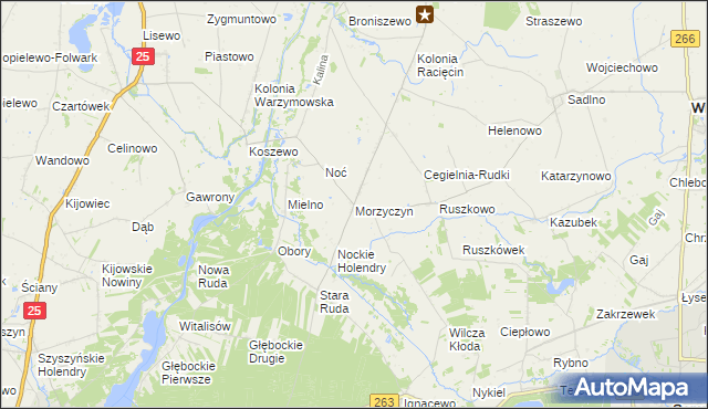 mapa Morzyczyn gmina Wierzbinek, Morzyczyn gmina Wierzbinek na mapie Targeo