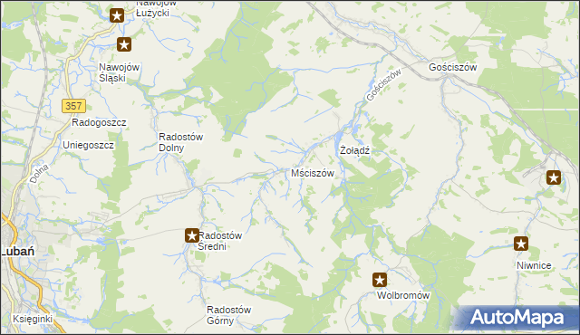mapa Mściszów, Mściszów na mapie Targeo