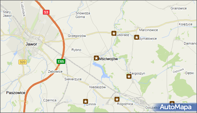 mapa Mściwojów, Mściwojów na mapie Targeo