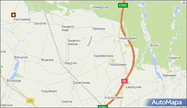 mapa Napoleonowo, Napoleonowo na mapie Targeo