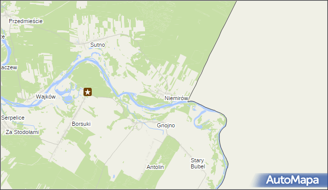 mapa Niemirów gmina Mielnik, Niemirów gmina Mielnik na mapie Targeo