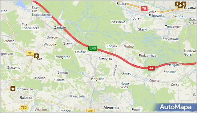 mapa Nieporaz, Nieporaz na mapie Targeo