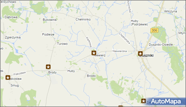 mapa Niewierz gmina Duszniki, Niewierz gmina Duszniki na mapie Targeo