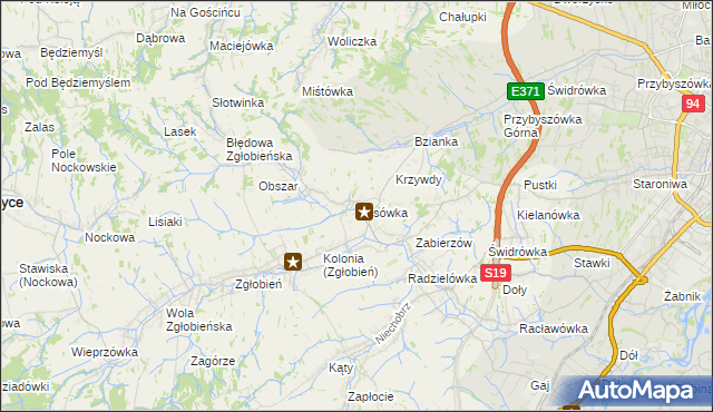 mapa Nosówka, Nosówka na mapie Targeo