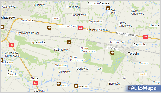 mapa Nowa Piasecznica, Nowa Piasecznica na mapie Targeo