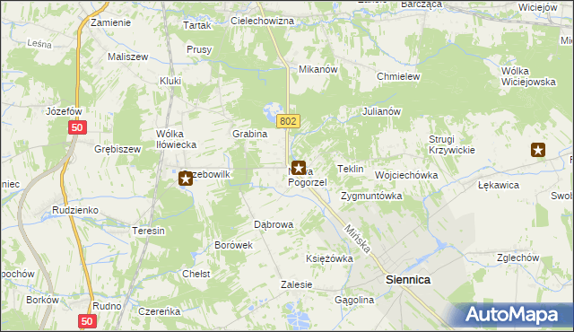 mapa Nowa Pogorzel, Nowa Pogorzel na mapie Targeo