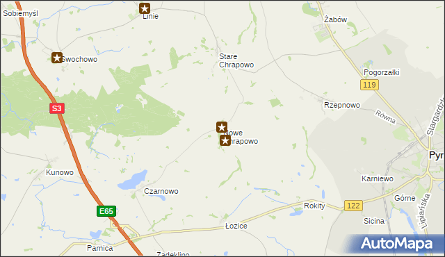 mapa Nowe Chrapowo, Nowe Chrapowo na mapie Targeo