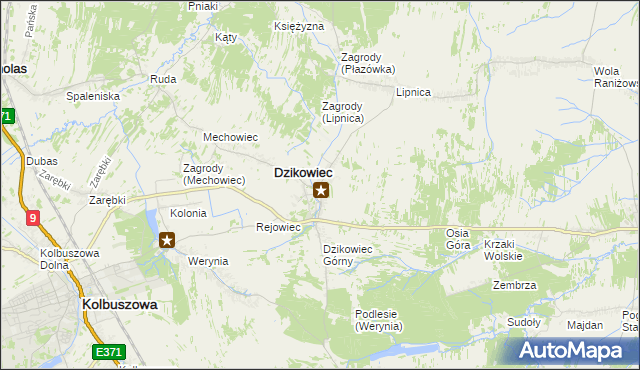 mapa Nowy Dzikowiec, Nowy Dzikowiec na mapie Targeo