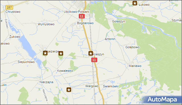 mapa Ocieszyn, Ocieszyn na mapie Targeo