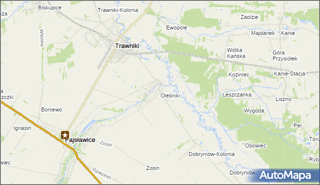 mapa Oleśniki, Oleśniki na mapie Targeo