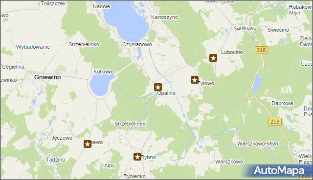 mapa Opalino, Opalino na mapie Targeo