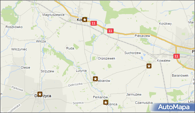 mapa Orpiszewek, Orpiszewek na mapie Targeo