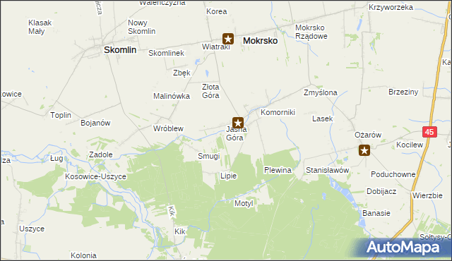 mapa Orzechowiec, Orzechowiec na mapie Targeo