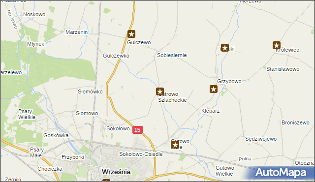 mapa Ostrowo Szlacheckie, Ostrowo Szlacheckie na mapie Targeo