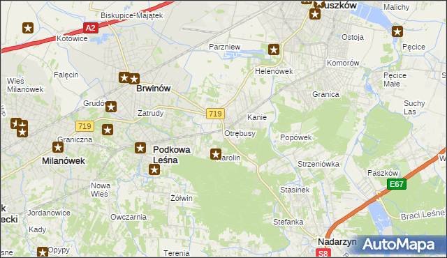 mapa Otrębusy, Otrębusy na mapie Targeo