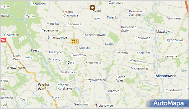 mapa Owczary gmina Zielonki, Owczary gmina Zielonki na mapie Targeo