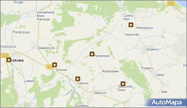 mapa Parszkowo, Parszkowo na mapie Targeo