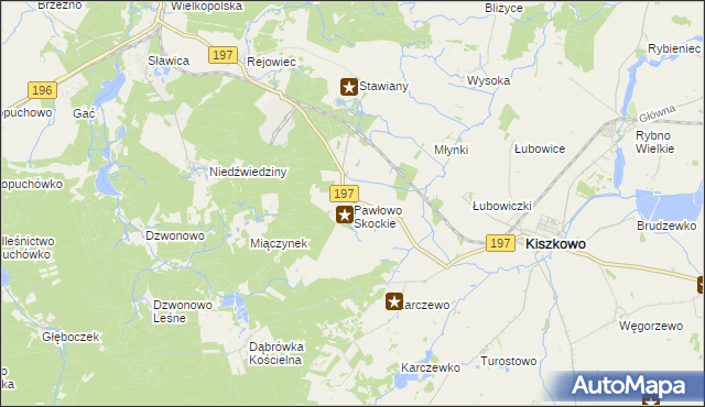 mapa Pawłowo Skockie, Pawłowo Skockie na mapie Targeo