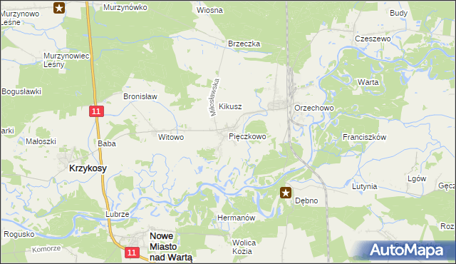mapa Pięczkowo, Pięczkowo na mapie Targeo
