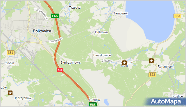 mapa Pieszkowice, Pieszkowice na mapie Targeo