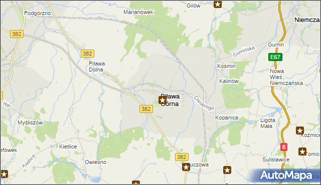 mapa Piława Górna, Piława Górna na mapie Targeo