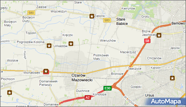 mapa Piotrkówek Mały, Piotrkówek Mały na mapie Targeo