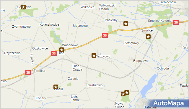 mapa Płaczkowo gmina Jutrosin, Płaczkowo gmina Jutrosin na mapie Targeo