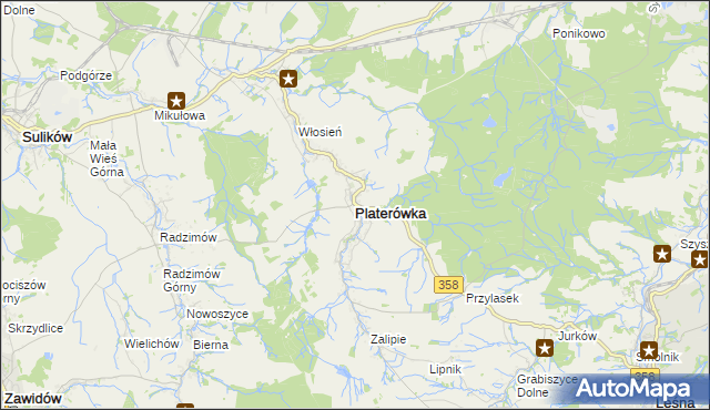 mapa Platerówka, Platerówka na mapie Targeo