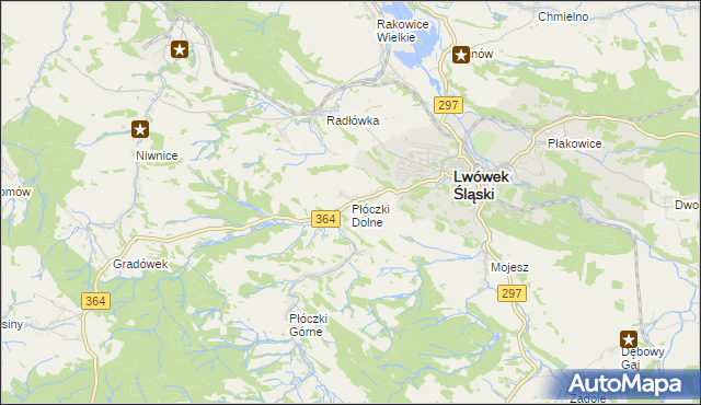 mapa Płóczki Dolne, Płóczki Dolne na mapie Targeo