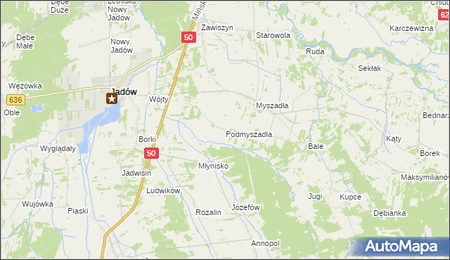 mapa Podmyszadła, Podmyszadła na mapie Targeo