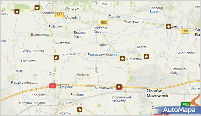 mapa Pogroszew, Pogroszew na mapie Targeo