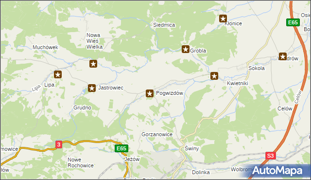 mapa Pogwizdów gmina Paszowice, Pogwizdów gmina Paszowice na mapie Targeo