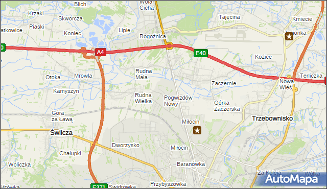 mapa Pogwizdów Nowy, Pogwizdów Nowy na mapie Targeo