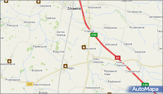 mapa Polakowice, Polakowice na mapie Targeo