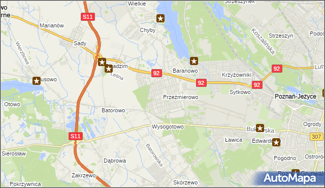 mapa Przeźmierowo, Przeźmierowo na mapie Targeo