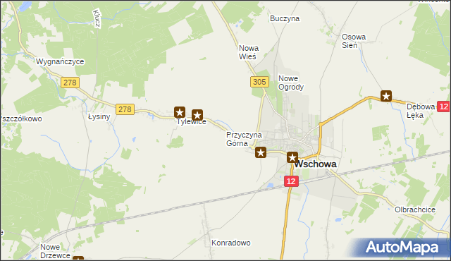 mapa Przyczyna Górna, Przyczyna Górna na mapie Targeo