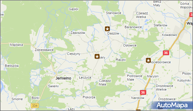 mapa Psary gmina Jemielno, Psary gmina Jemielno na mapie Targeo