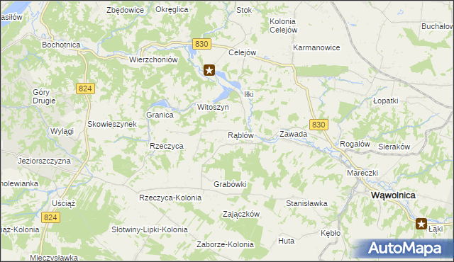 mapa Rąblów, Rąblów na mapie Targeo