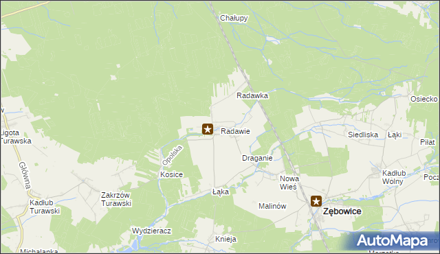 mapa Radawie, Radawie na mapie Targeo