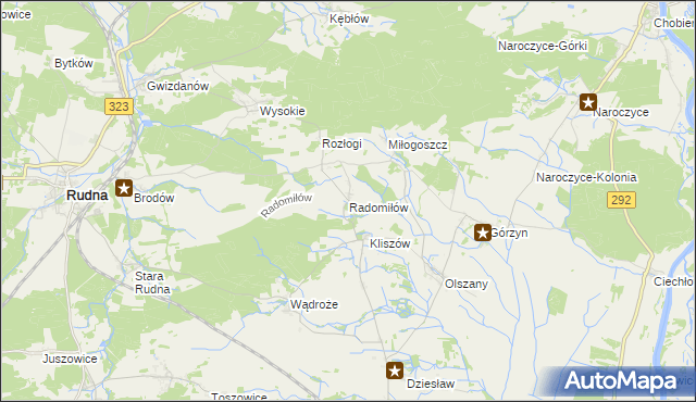 mapa Radomiłów, Radomiłów na mapie Targeo