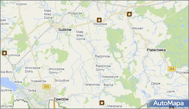 mapa Radzimów, Radzimów na mapie Targeo