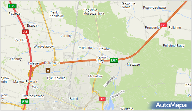 mapa Raków Duży, Raków Duży na mapie Targeo