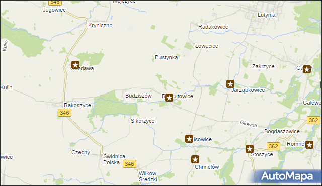 mapa Ramułtowice, Ramułtowice na mapie Targeo