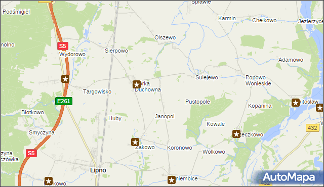 mapa Ratowice gmina Lipno, Ratowice gmina Lipno na mapie Targeo